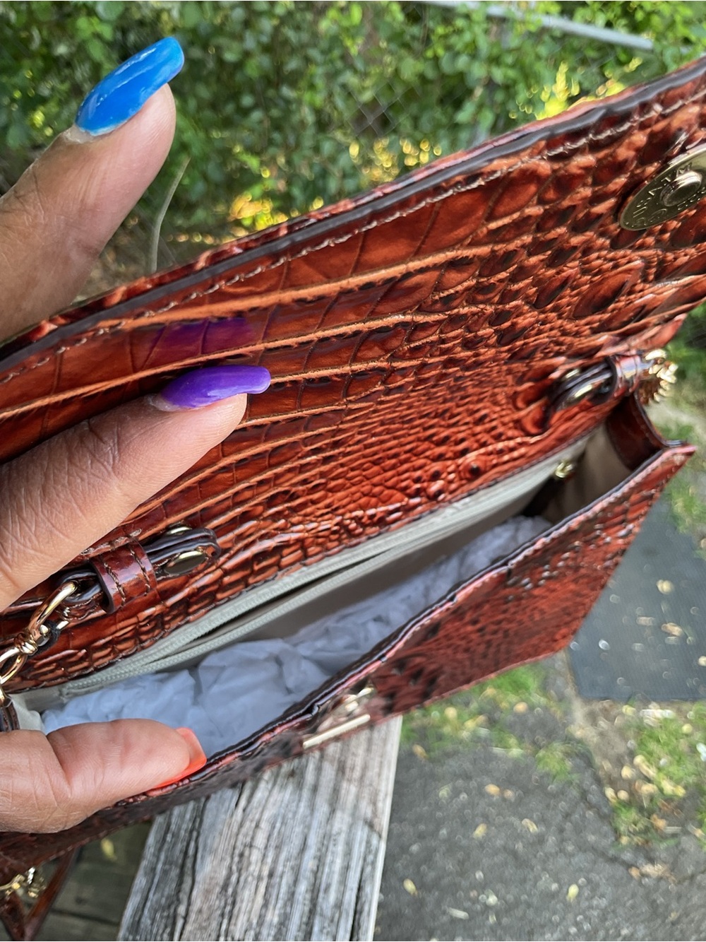 Brahmin Wendy Pecan Genuine Leather Crossbody Bag NWT - Picture 4 of 10